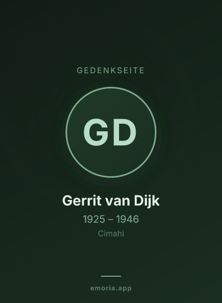 Gedenkportrait von Gerrit van Dijk