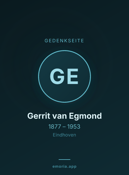 Gedenkportrait von Gerrit van Egmond