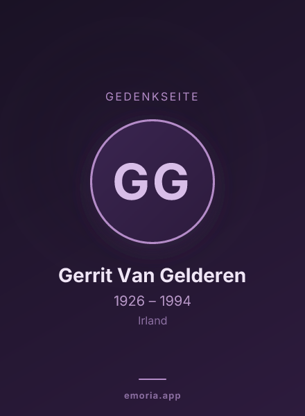 Gedenkportrait von Gerrit Van Gelderen