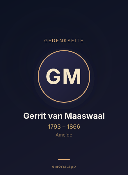 Gedenkportrait von Gerrit van Maaswaal