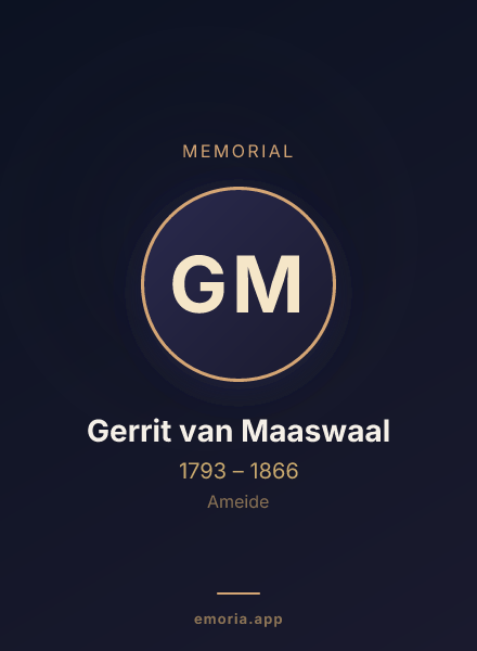 Memorial portrait of Gerrit van Maaswaal