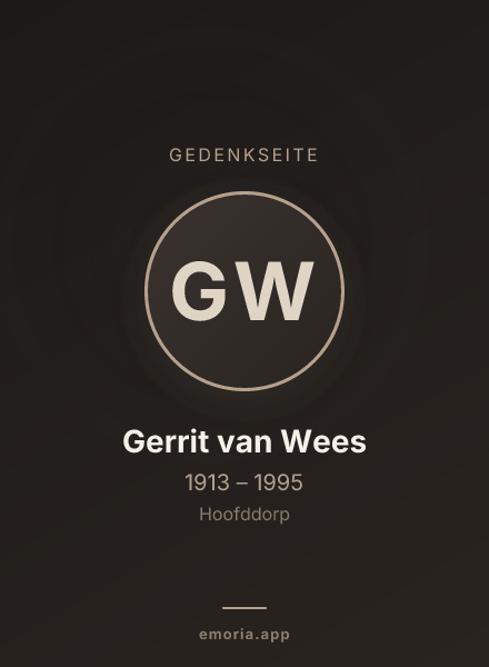 Gedenkportrait von Gerrit van Wees