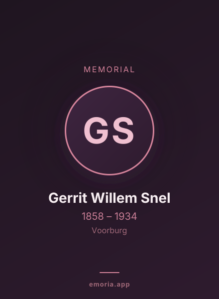 Memorial portrait of Gerrit Willem Snel