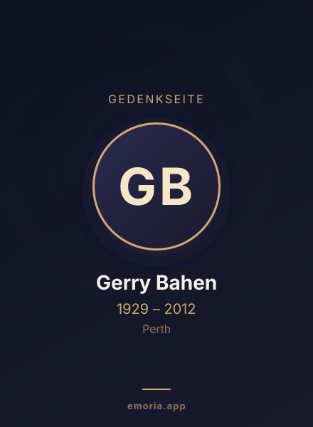 Gedenkportrait von Gerry Bahen