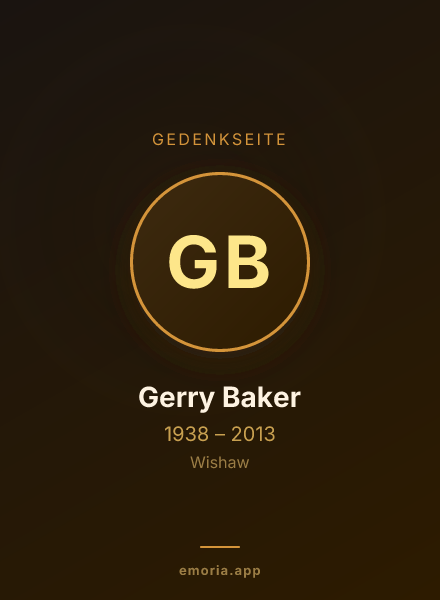 Gedenkportrait von Gerry Baker