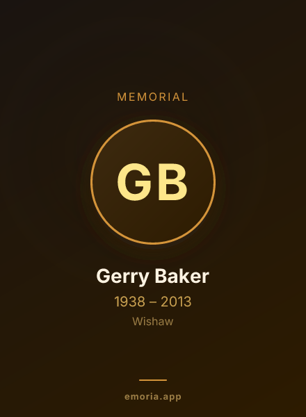 Memorial portrait of Gerry Baker