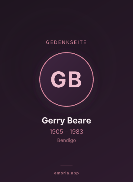 Gedenkportrait von Gerry Beare