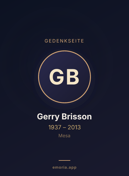 Gedenkportrait von Gerry Brisson