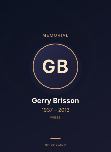 Memorial portrait of Gerry Brisson