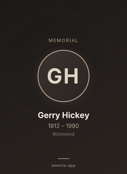Memorial portrait of Gerry Hickey