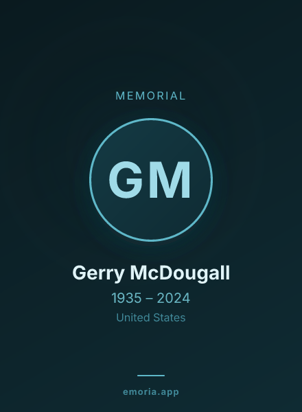Memorial portrait of Gerry McDougall
