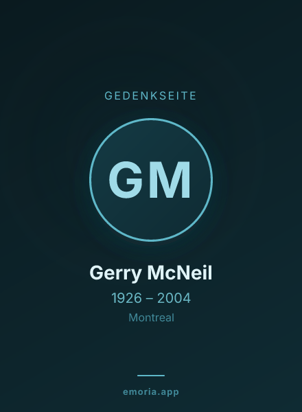 Gedenkportrait von Gerry McNeil
