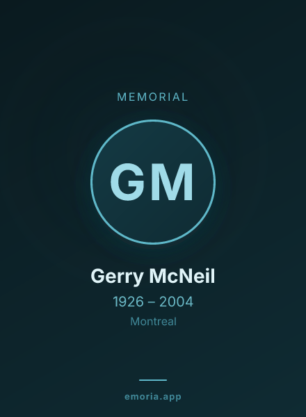 Memorial portrait of Gerry McNeil
