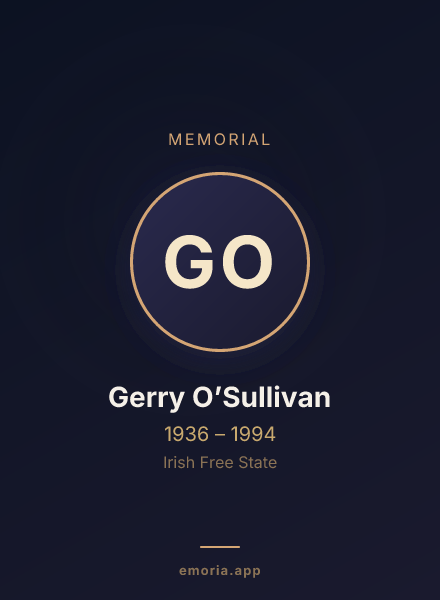 Memorial portrait of Gerry O’Sullivan