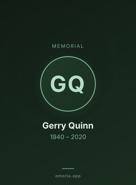 Memorial portrait of Gerry Quinn