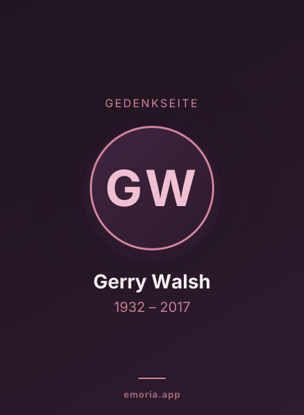 Gedenkportrait von Gerry Walsh