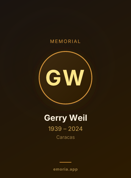 Memorial portrait of Gerry Weil