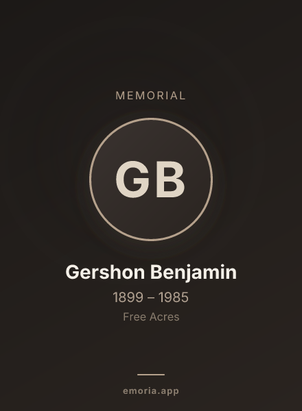 Memorial portrait of Gershon Benjamin