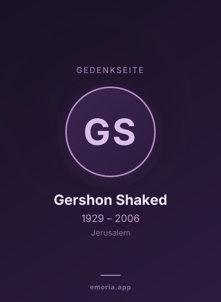 Gedenkportrait von Gershon Shaked