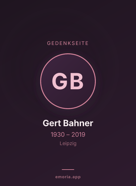 Gedenkportrait von Gert Bahner