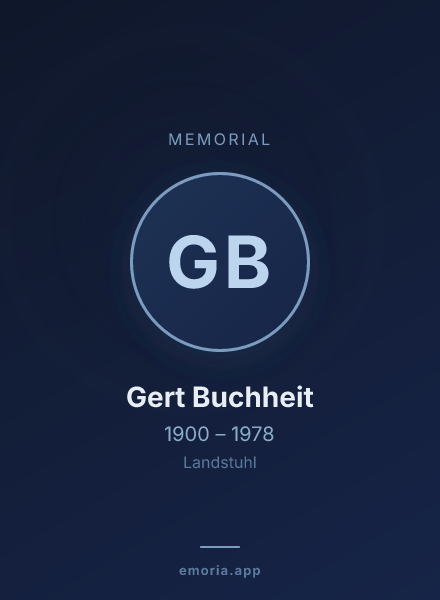 Memorial portrait of Gert Buchheit