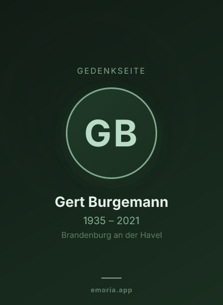 Gedenkportrait von Gert Burgemann