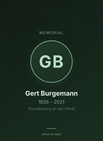 Memorial portrait of Gert Burgemann
