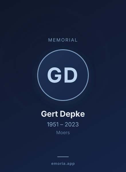 Memorial portrait of Gert Depke