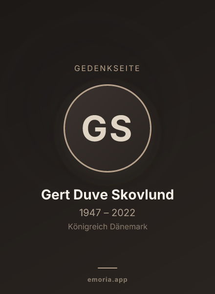 Gedenkportrait von Gert Duve Skovlund