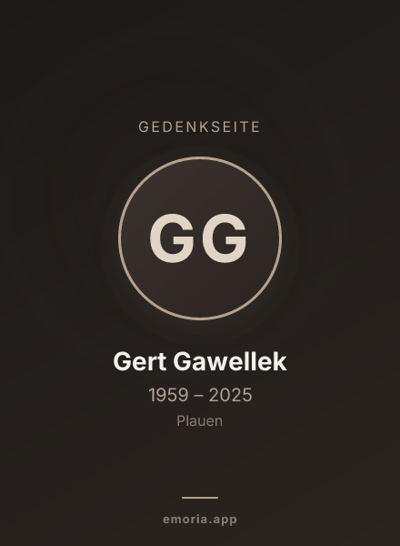 Gedenkportrait von Gert Gawellek