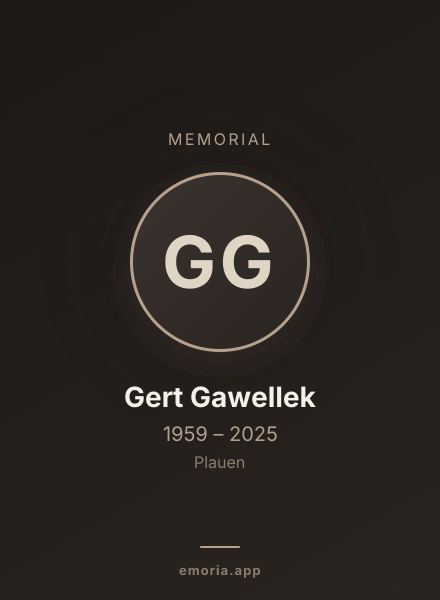 Memorial portrait of Gert Gawellek