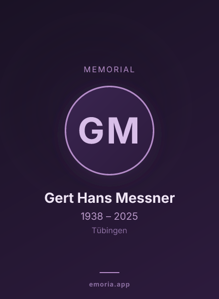 Memorial portrait of Gert Hans Messner