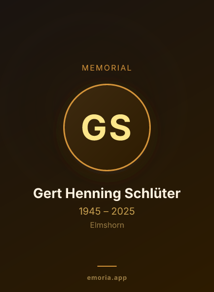 Memorial portrait of Gert Henning Schlüter