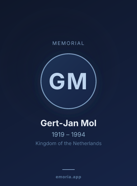 Memorial portrait of Gert-Jan Mol