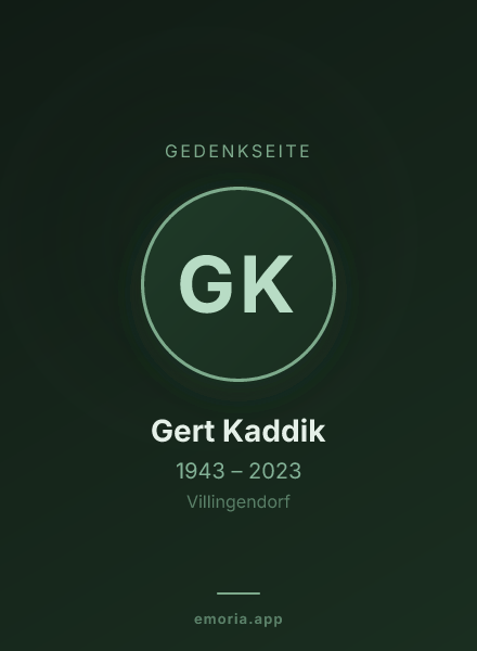 Gedenkportrait von Gert Kaddik