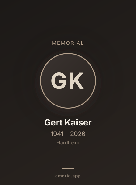 Memorial portrait of Gert Kaiser