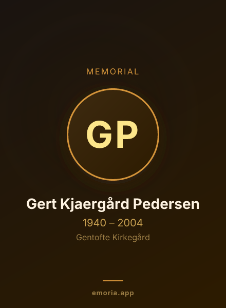 Memorial portrait of Gert Kjaergård Pedersen
