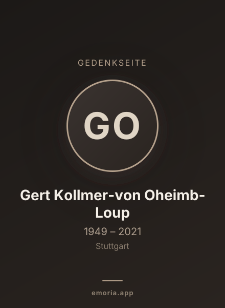 Gedenkportrait von Gert Kollmer-von Oheimb-Loup
