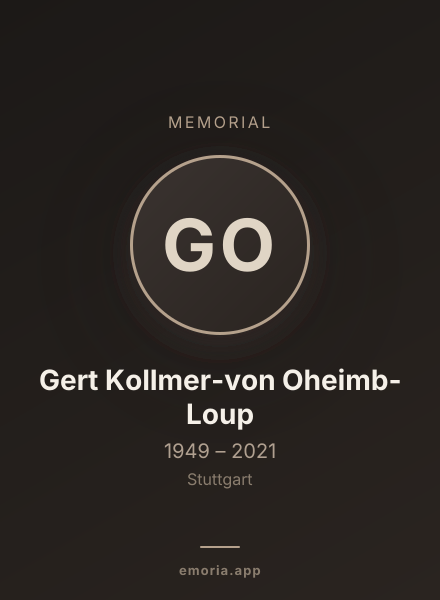 Memorial portrait of Gert Kollmer-von Oheimb-Loup
