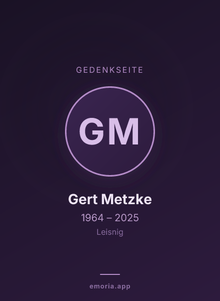 Gedenkportrait von Gert Metzke