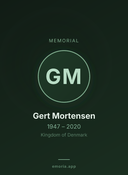 Memorial portrait of Gert Mortensen