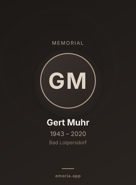 Memorial portrait of Gert Muhr