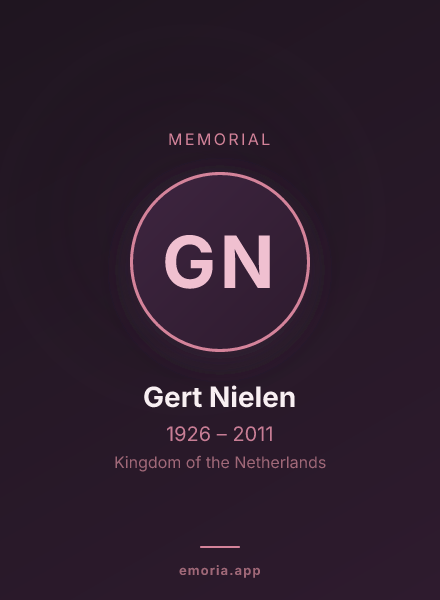 Memorial portrait of Gert Nielen