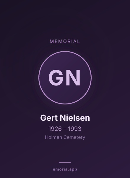 Memorial portrait of Gert Nielsen