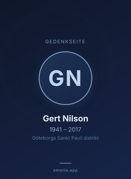 Gedenkportrait von Gert Nilson