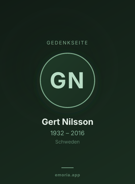 Gedenkportrait von Gert Nilsson