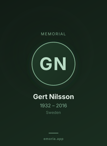 Memorial portrait of Gert Nilsson