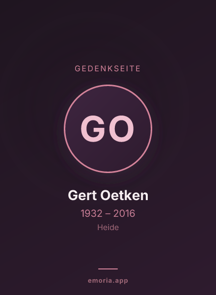 Gedenkportrait von Gert Oetken