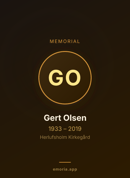 Memorial portrait of Gert Olsen