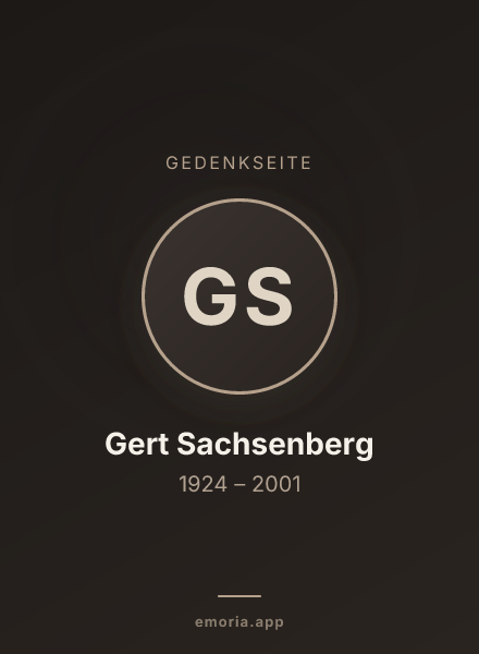 Gedenkportrait von Gert Sachsenberg